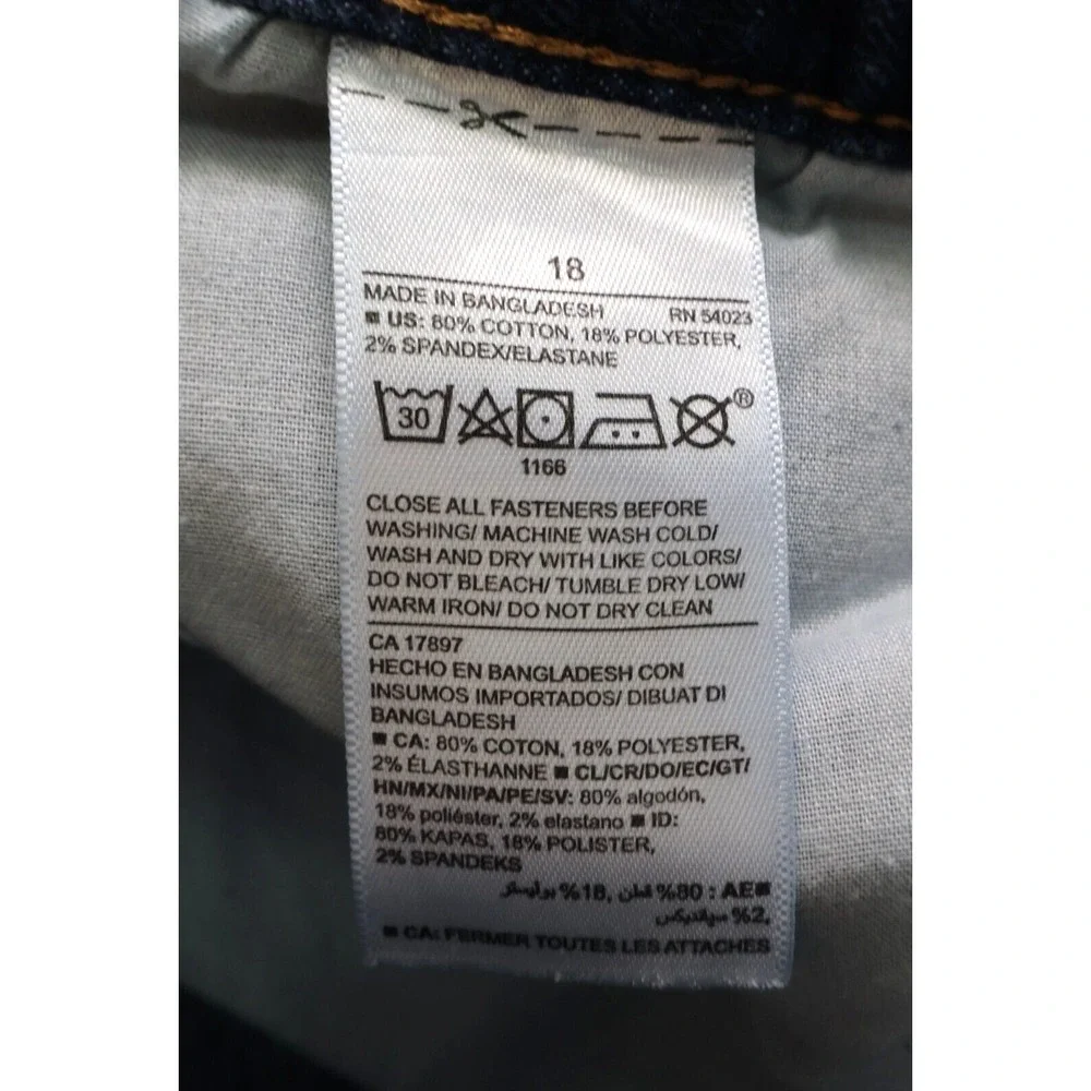 Old Navy Skinny Jeans Built-In Flex Tough Boys‎ 18 Blue Dark Wash Denim Stretch